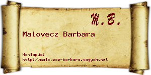 Malovecz Barbara névjegykártya