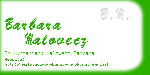 barbara malovecz business card